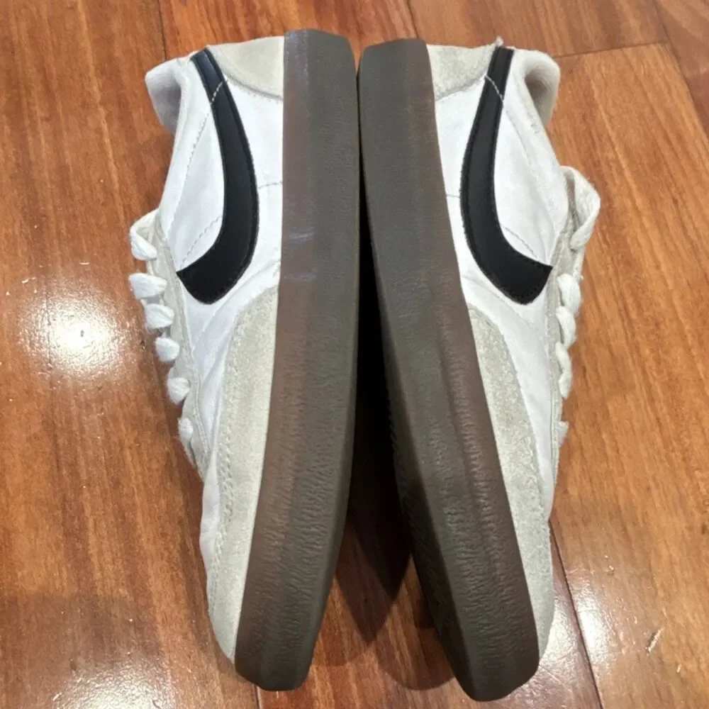 Nike Kids Dunk White Black Gray Colorblock Low Top Leather Sneakers Sz 3.5Y